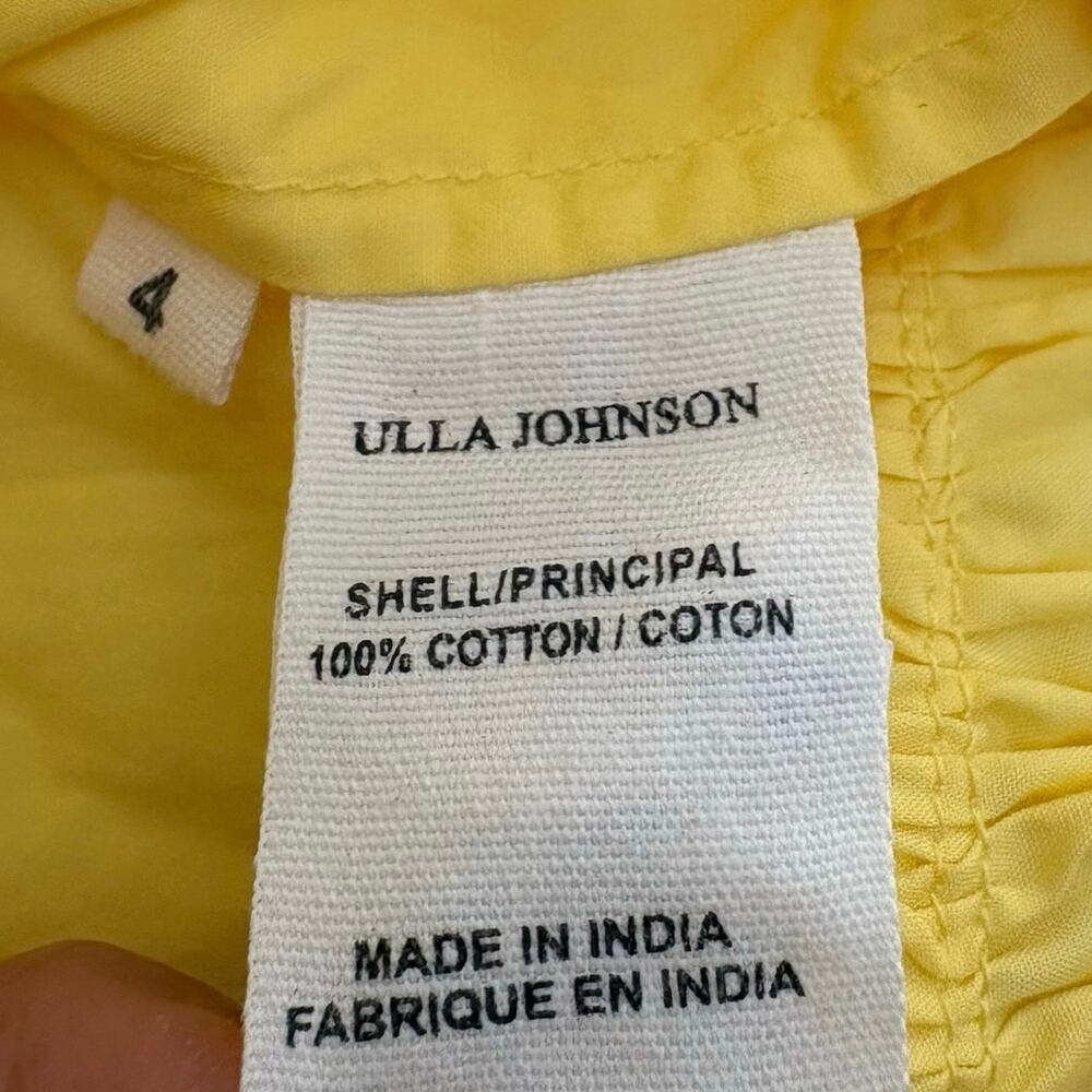 Ulla Johnson Colette Yellow Poplin  Cotton Puff Sleeve Tiered Midi Dress Sz 4 - Picture 5 of 12